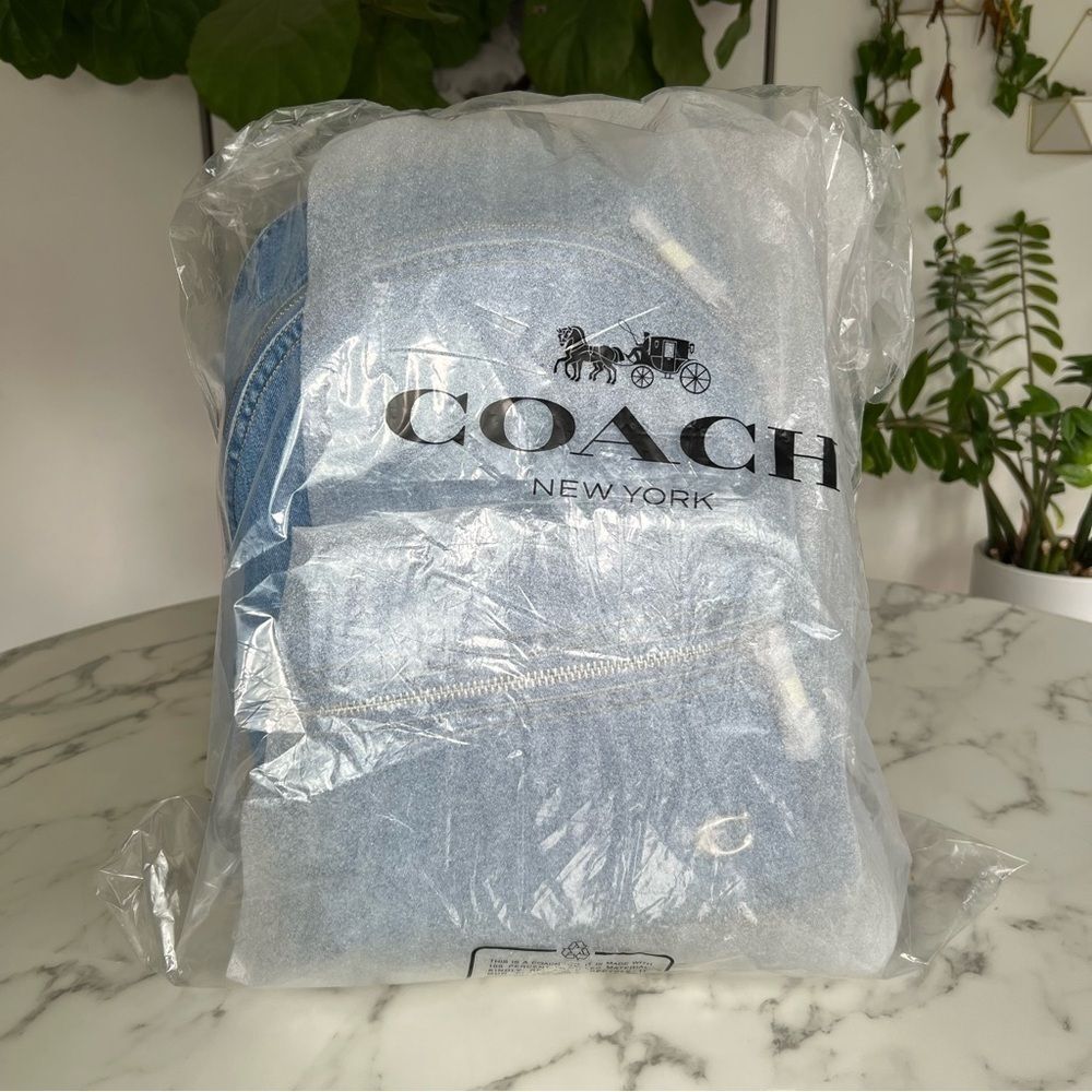 NWT COACH Charter Backpack Blue Indigo Denim CR764 Large Full Size - Picture 8 of 13